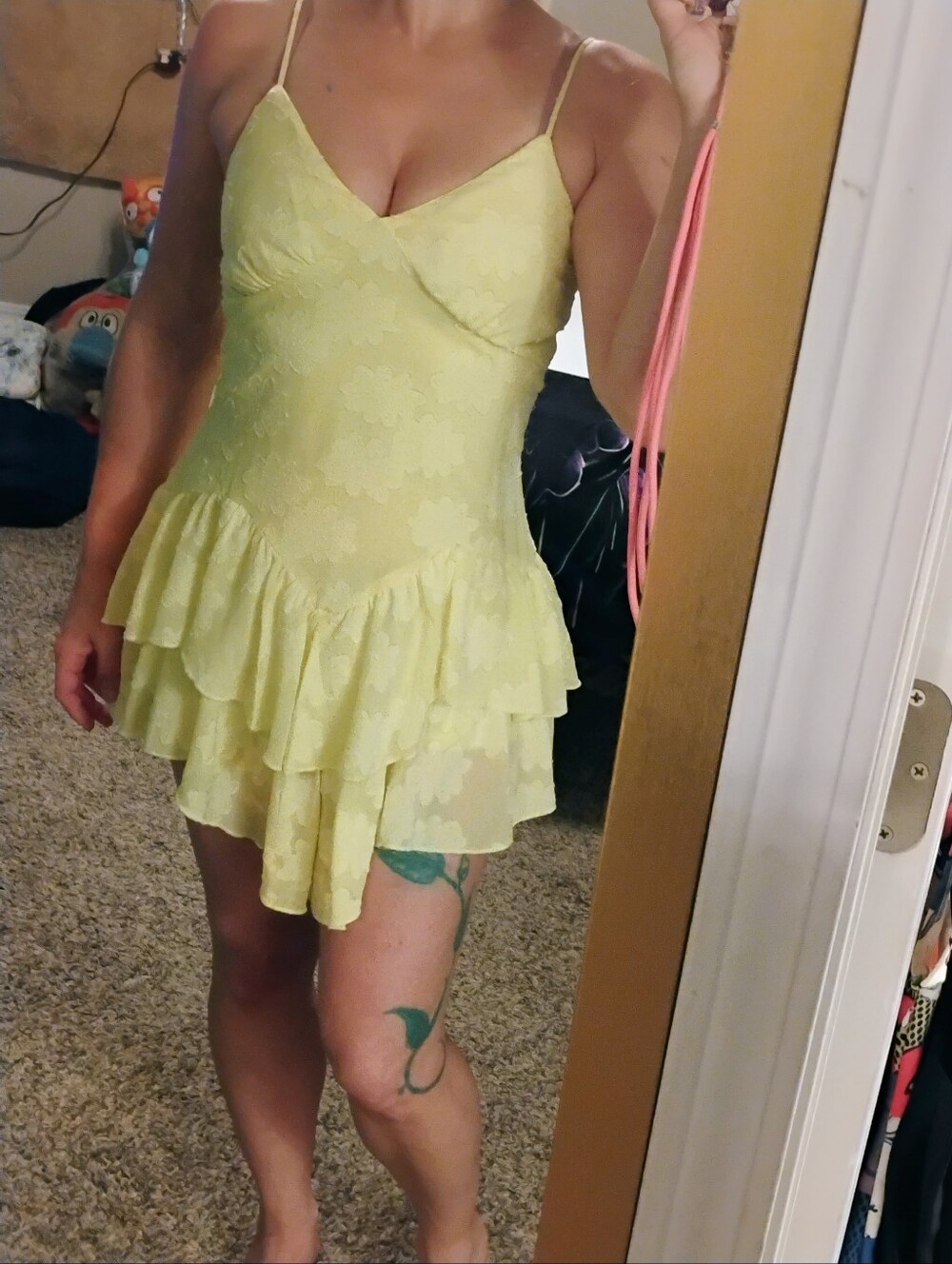 Wild Fable Yellow Ruffle Mini Dress